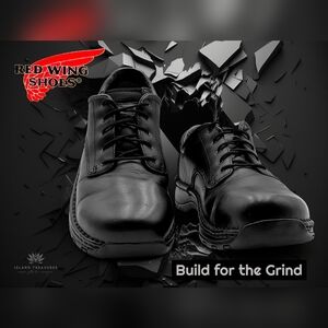 Red Wings Men Sz 10 Steel Toe Leather Shoe Oil+Slip Resistant ASTM F Standard